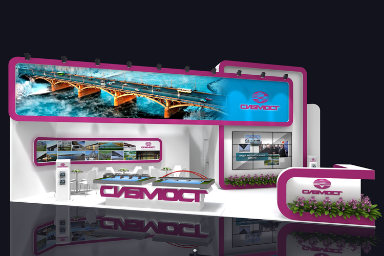 Дизайн - проект выставочного стенда «Сибмост» для «Транспортной неделе» 2014