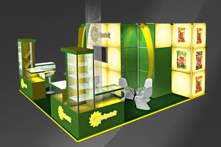 Дизайн - проект выставочного стенда «Агро-Спутник» для «Продэкспо» 2013