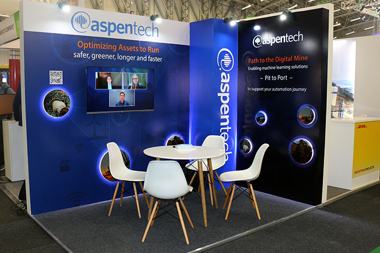 Aspentech exhibition stand at Africa African Mining Indaba 2022