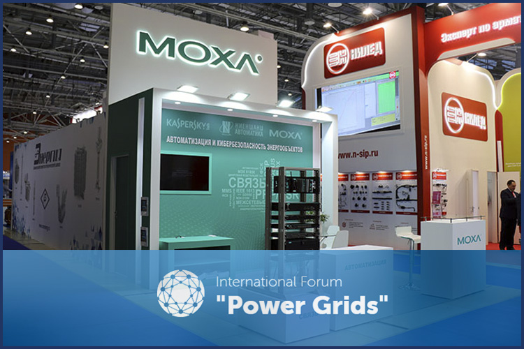 The FRESHEXPO team developed design-projects and brought exhibition stands for Moskabelmet and MOXA into reality at Power Grids 2019